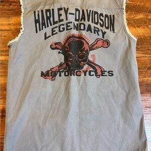 Harley Davidson Shirt Mens Medium Sleeveless Cut Off Vest Motorcycle
Skull